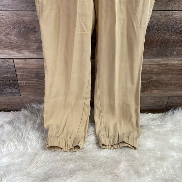 VANHEUSEN Women’s Khaki Stretch Extensible Barrel Leg Drawstring Pants Sz 10 - Picture 4 of 9